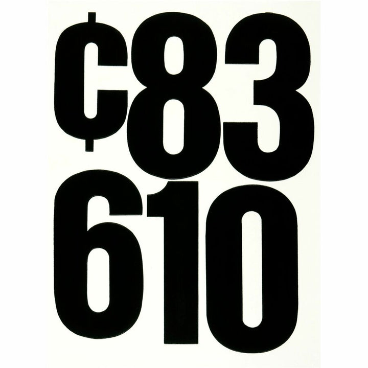 Image of Chartpak® Press-On Vinyl Self-Adhesive Numbers, 6" Tall, Black Characters, 21/Pack