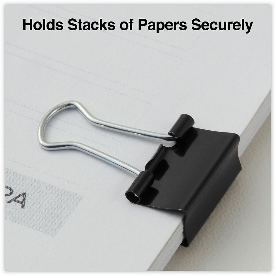 Image of Universal® Binder Clips, Mini, Black/Silver, 12/Box