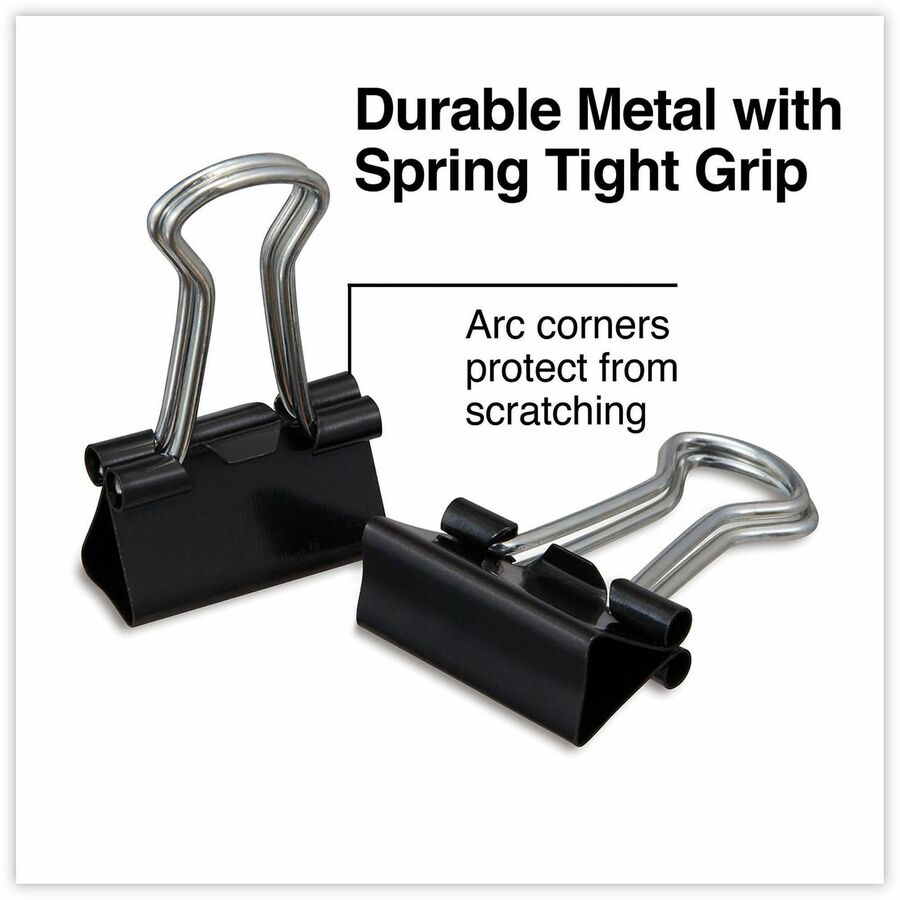 Image of Universal® Binder Clips, Mini, Black/Silver, 12/Box