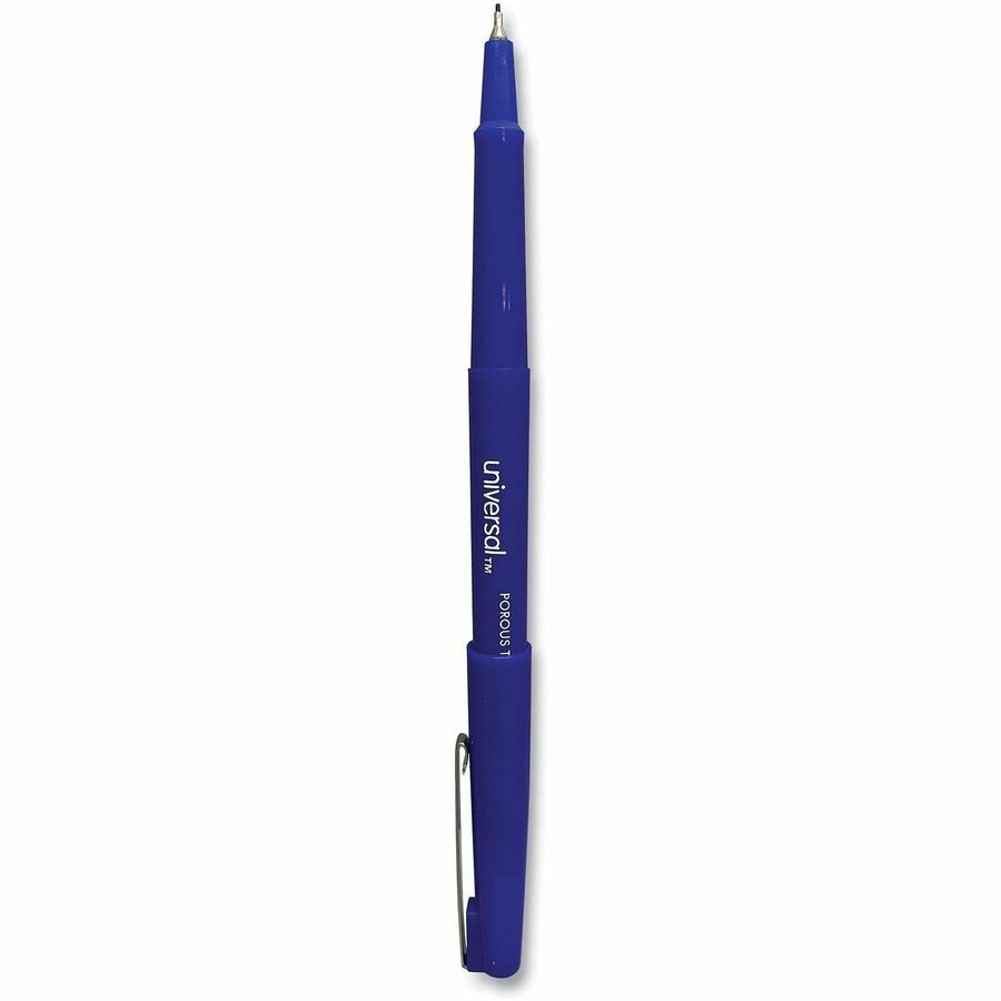 Image of Universal UNV50501 Porous Point Pen, Stick, Medium 0.7 mm, Blue Ink, Blue Barrel, Dozen