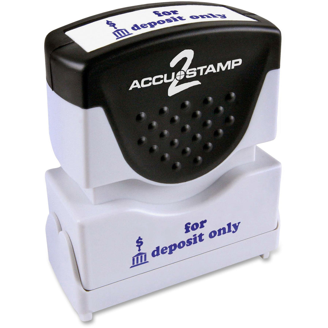 Image of ACCUSTAMP2® Pre-Inked Shutter Stamp, Blue, FOR DEPOSIT ONLY, 1.63 x 0.5