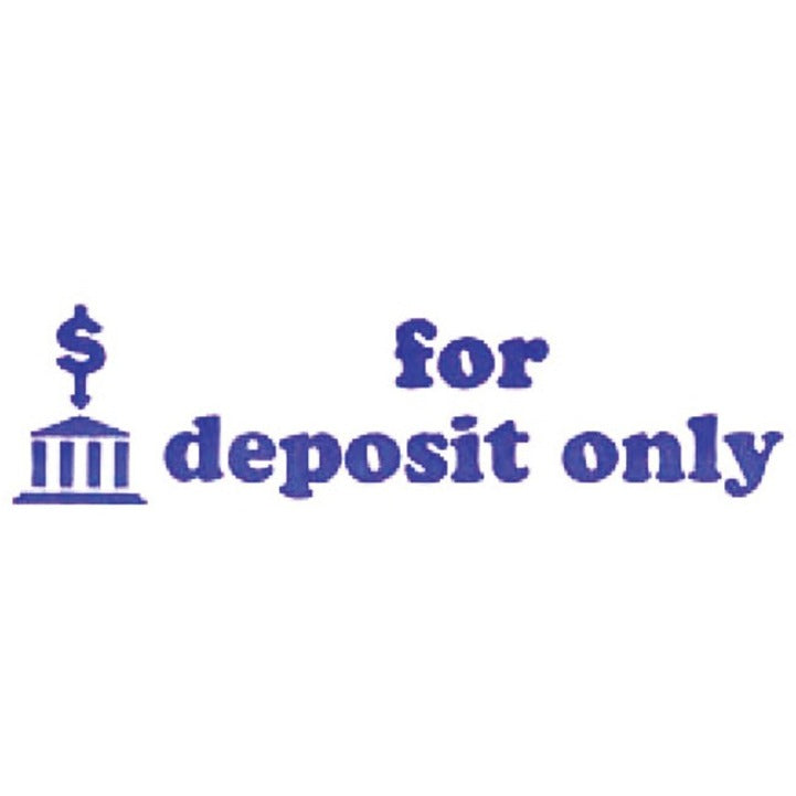 Image of ACCUSTAMP2® Pre-Inked Shutter Stamp, Blue, FOR DEPOSIT ONLY, 1.63 x 0.5
