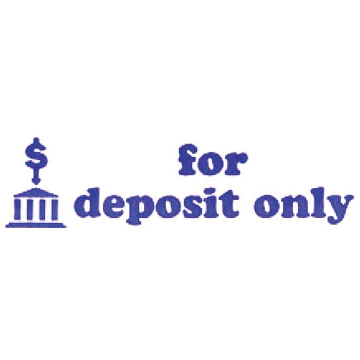 Image of ACCUSTAMP2® Pre-Inked Shutter Stamp, Blue, FOR DEPOSIT ONLY, 1.63 x 0.5