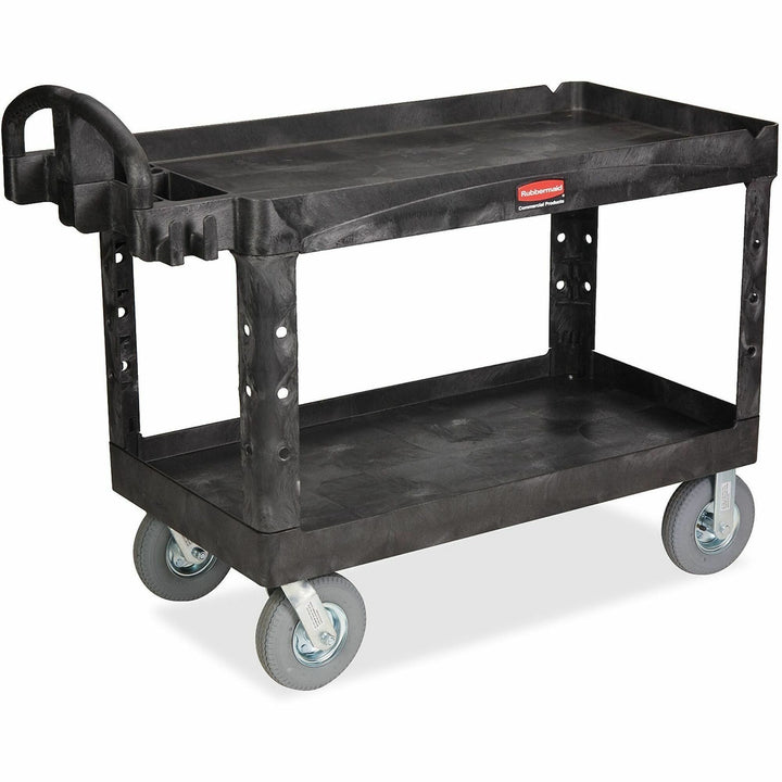 Image of Rubbermaid Commercial 4546 Large Utility Cart with Lipped Shelf