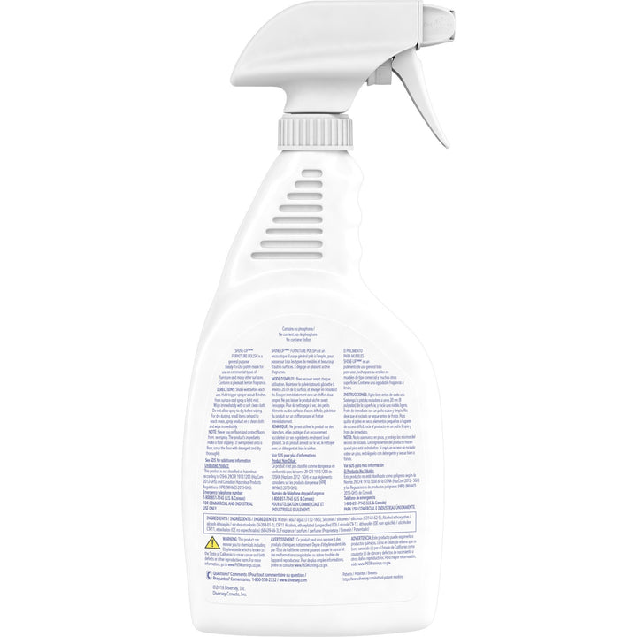 Image of Diversey 4995480 Shine-Up Lemon Furniture Polish, Ready-To-Use Spray, 32 fl oz (1 quart), Lemon Scent, 1 Each, White