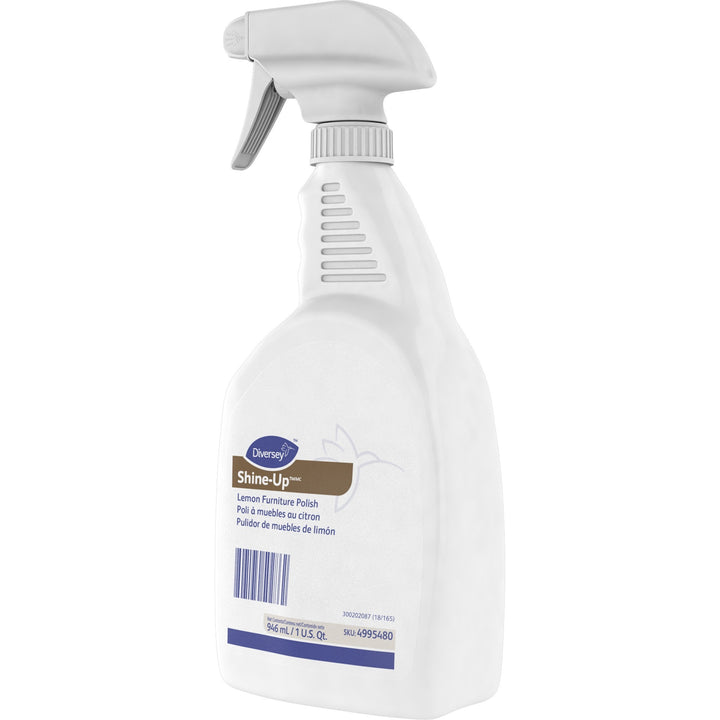 Image of Diversey 4995480 Shine-Up Lemon Furniture Polish, Ready-To-Use Spray, 32 fl oz (1 quart), Lemon Scent, 1 Each, White