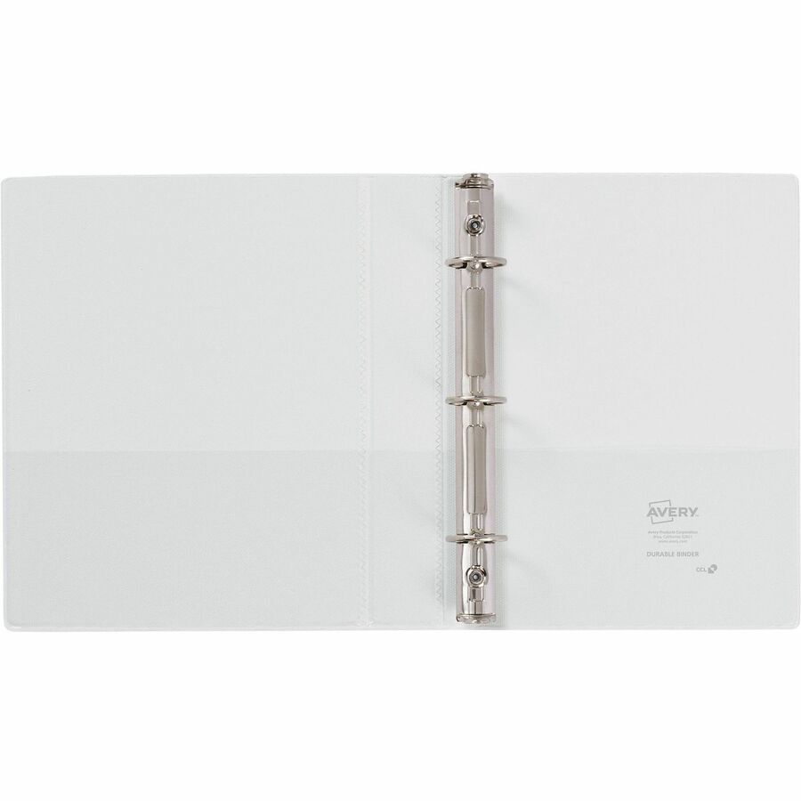Image of Avery® Mini Size Durable View Binder With Round Rings, 3 Rings, 1" Capacity, 8.5 X 5.5, White