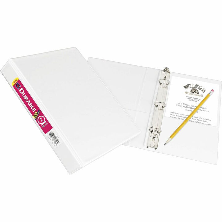 Image of Avery® Mini Size Durable View Binder With Round Rings, 3 Rings, 1" Capacity, 8.5 X 5.5, White