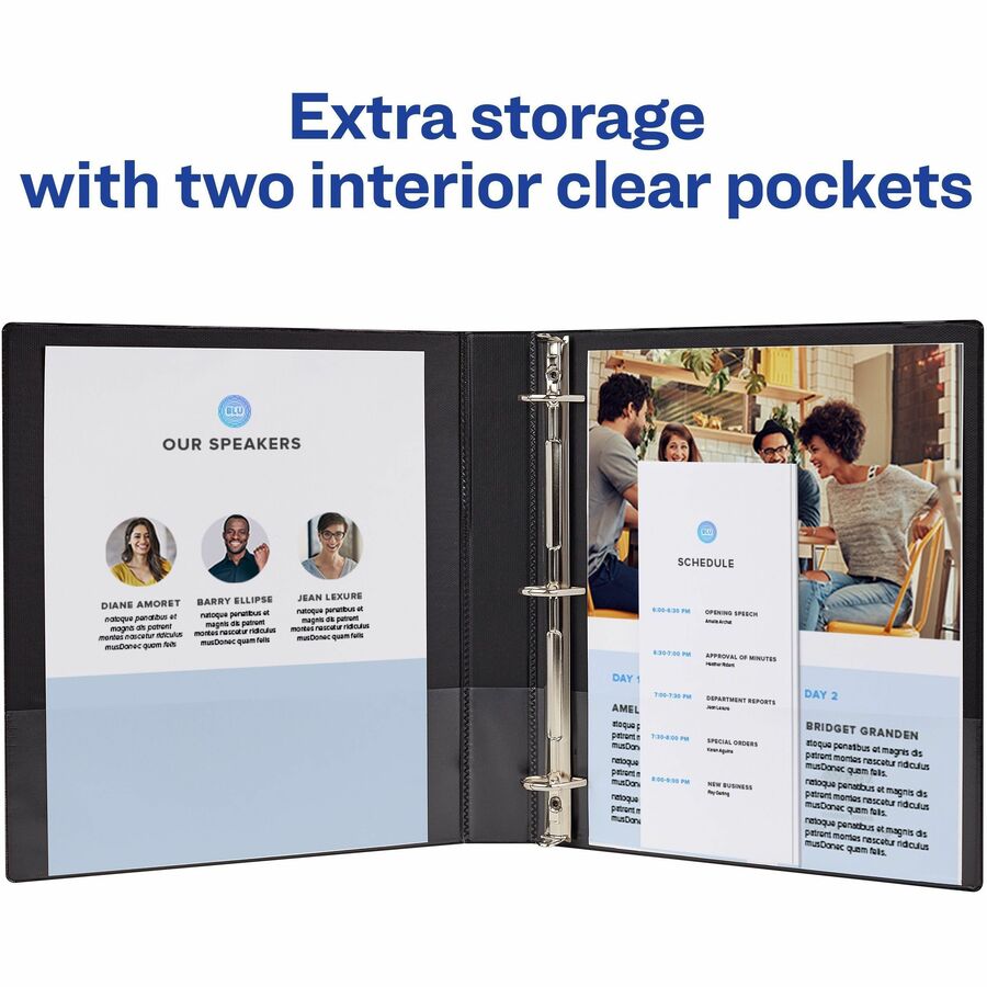 Image of Avery® Mini Size Durable View Binder With Round Rings, 3 Rings, 1" Capacity, 8.5 X 5.5, Black