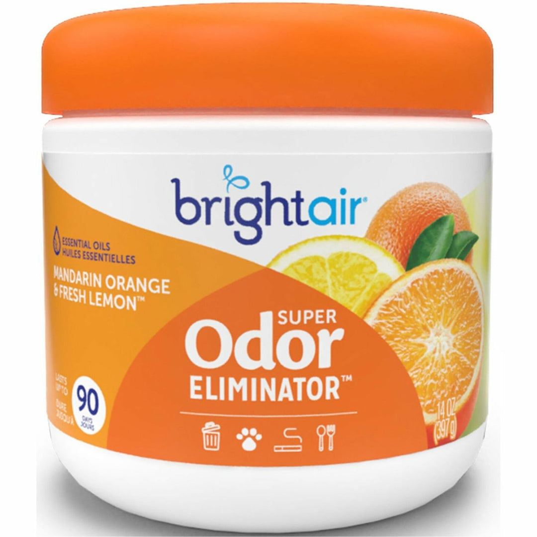 Image of Bright Air 900013 Super Odor Eliminator Air Freshener, 14 oz, Mandarin Orange, Fresh Lemon, 90 Day, 1 Each