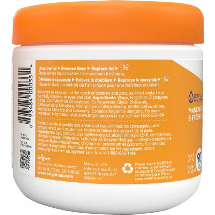 Image of Bright Air 900013 Super Odor Eliminator Air Freshener, 14 oz, Mandarin Orange, Fresh Lemon, 90 Day, 1 Each