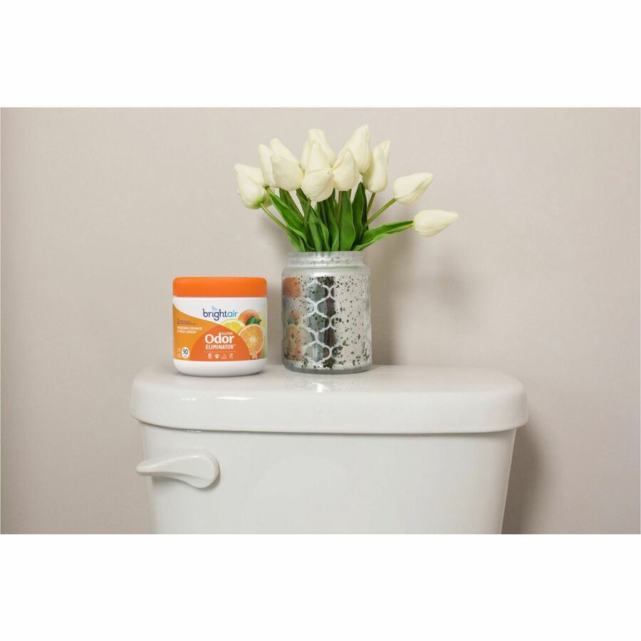 Image of Bright Air 900013 Super Odor Eliminator Air Freshener, 14 oz, Mandarin Orange, Fresh Lemon, 90 Day, 1 Each