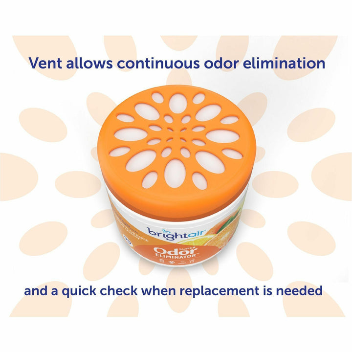 Image of Bright Air 900013 Super Odor Eliminator Air Freshener, 14 oz, Mandarin Orange, Fresh Lemon, 90 Day, 1 Each