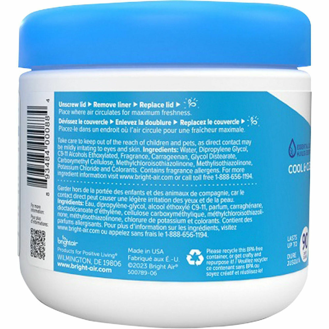 Image of Bright Air 900090 Super Odor Eliminator Air Freshener, Gel, 450 ft?, 14 fl oz (0.4 quart), Cool, Clean, 90 Day, 1 Each