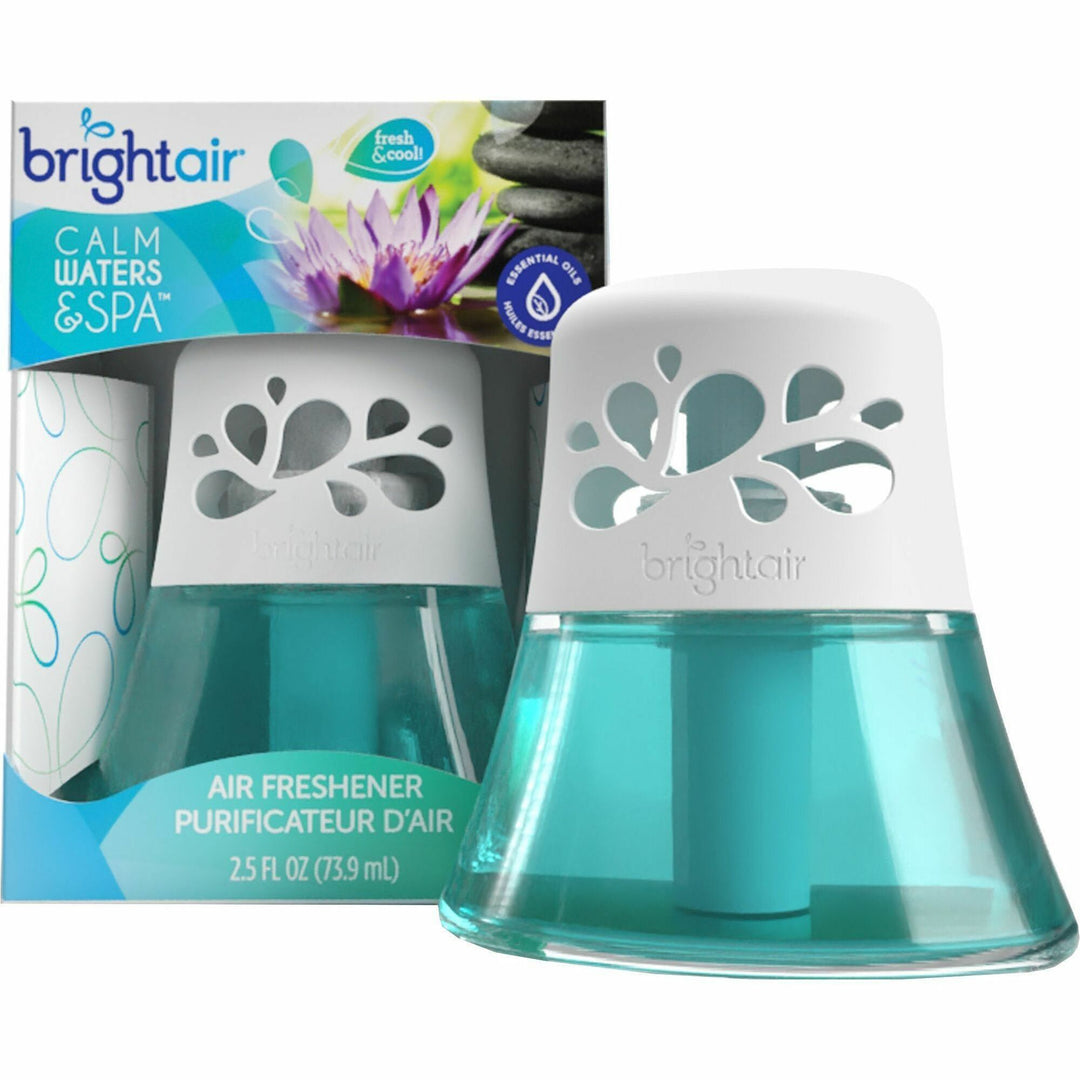 Image of Bright Air 900115 Scented Oil Air Freshener, Oil, 2.5 fl oz (0.1 quart), Calm Water, Spa, 45 Day, 1 Each
