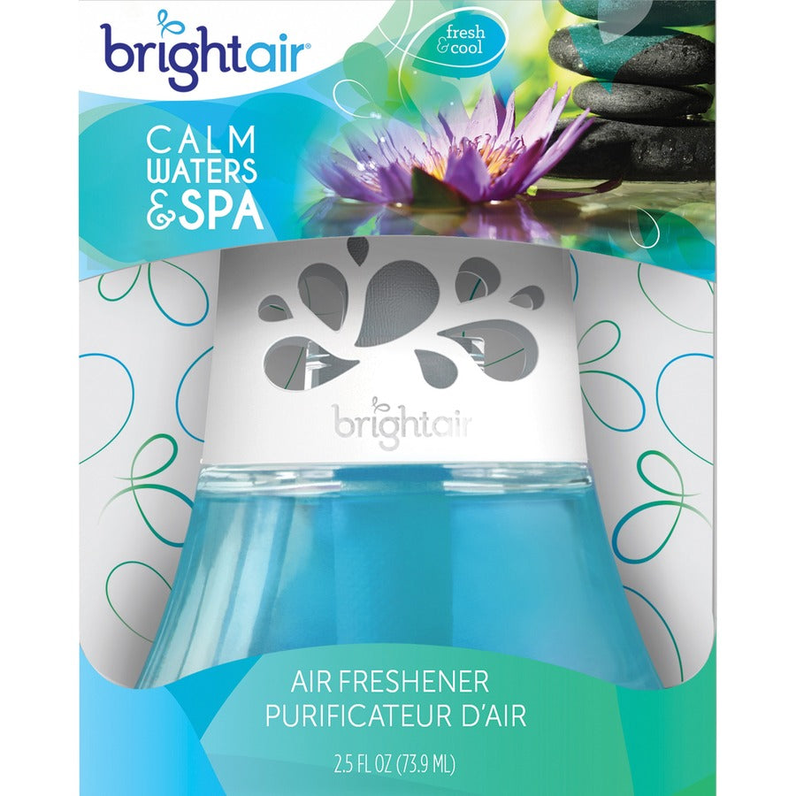 Image of Bright Air 900115 Scented Oil Air Freshener, Oil, 2.5 fl oz (0.1 quart), Calm Water, Spa, 45 Day, 1 Each