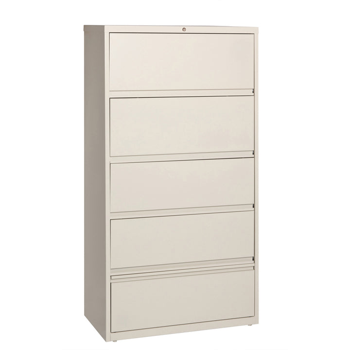 Image of Lorell Lateral File, RCD, 5-Drawer, 36"x18-5/8"x68-3/4", Putty