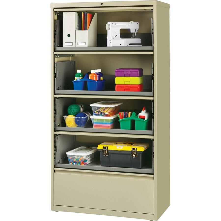 Image of Lorell Lateral File, RCD, 5-Drawer, 36"x18-5/8"x68-3/4", Putty