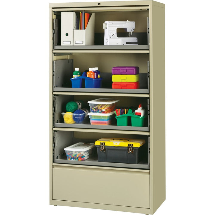 Image of Lorell Lateral File, RCD, 5-Drawer, 36"x18-5/8"x68-3/4", Putty