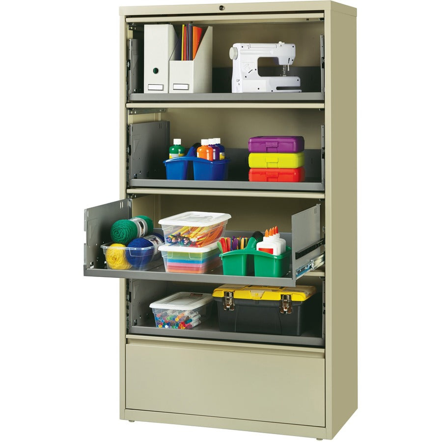 Image of Lorell Lateral File, RCD, 5-Drawer, 36"x18-5/8"x68-3/4", Putty