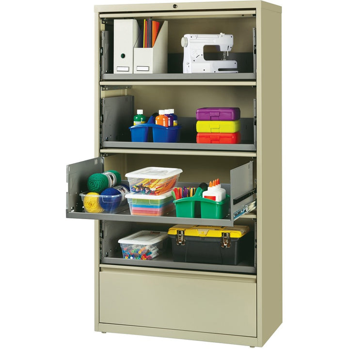 Image of Lorell Lateral File, RCD, 5-Drawer, 36"x18-5/8"x68-3/4", Putty