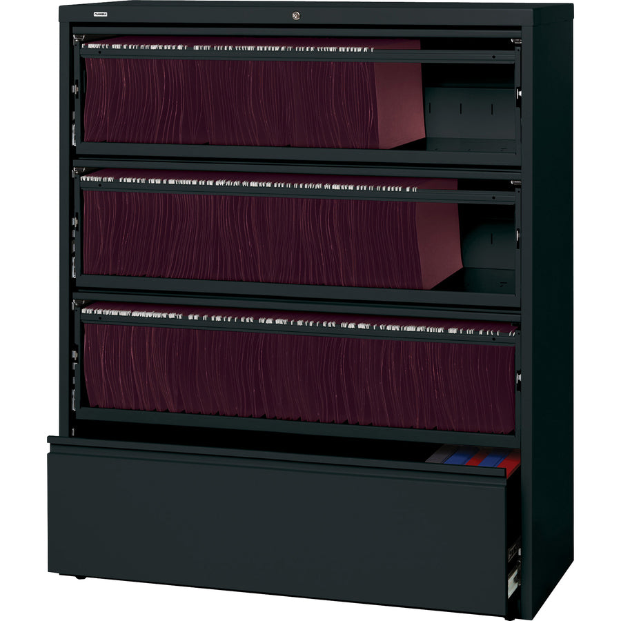 Image of Lorell Lateral File, RCD, 4-Drawer, 42"x18-5/8"x52-1/2", Black