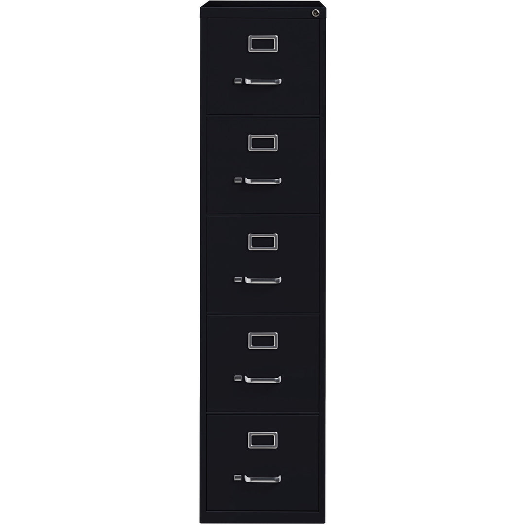 Image of Lorell Vertical File, 5-Drawer, Ltr, 15"x26-1/2"x61-3/8", Black