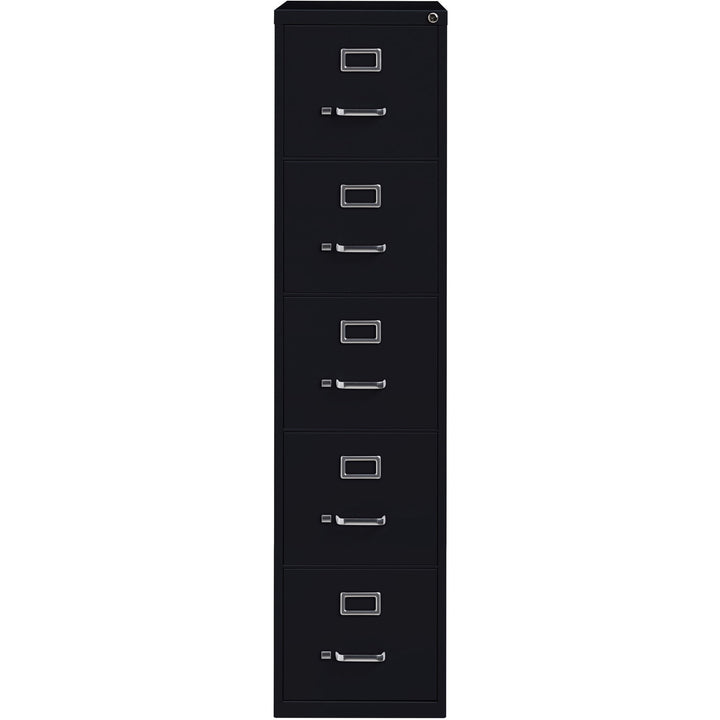 Image of Lorell Vertical File, 5-Drawer, Ltr, 15"x26-1/2"x61-3/8", Black