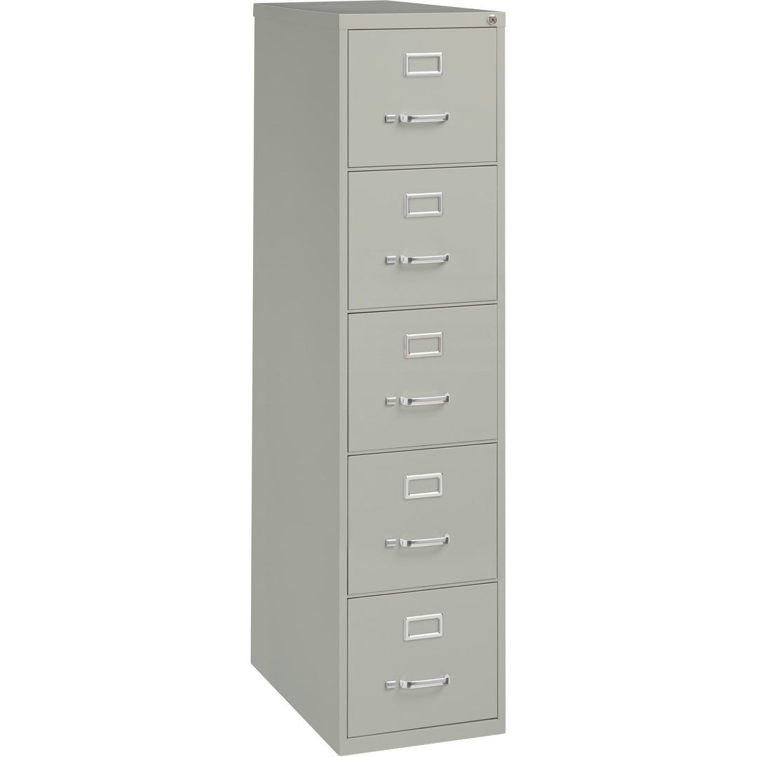 Image of Lorell Vertical File, 5-Drawer, Ltr, 15"x26-1/2"x61-3/8", Lt Gray