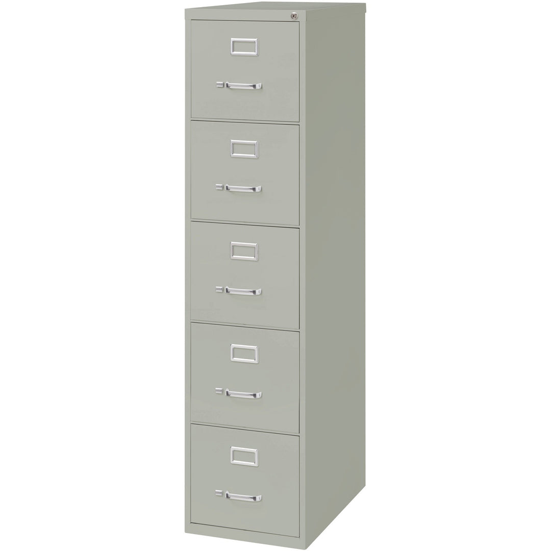 Image of Lorell Vertical File, 5-Drawer, Ltr, 15"x26-1/2"x61-3/8", Lt Gray