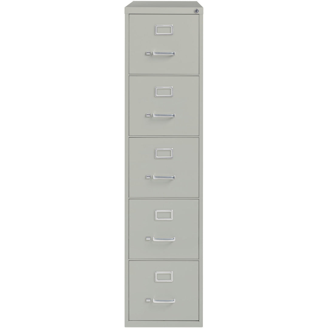 Image of Lorell Vertical File, 5-Drawer, Ltr, 15"x26-1/2"x61-3/8", Lt Gray