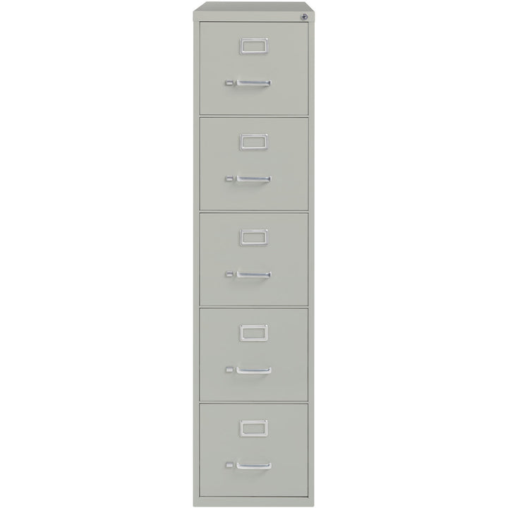 Image of Lorell Vertical File, 5-Drawer, Ltr, 15"x26-1/2"x61-3/8", Lt Gray