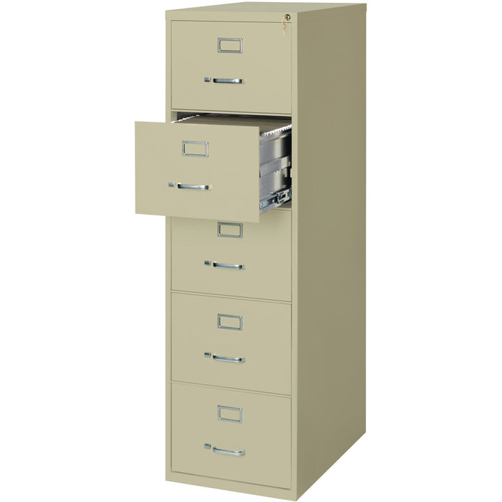 Image of Lorell Vertical File, 5-Drawer, Lgl, 18"x26-1/2"x61-3/8", Putty