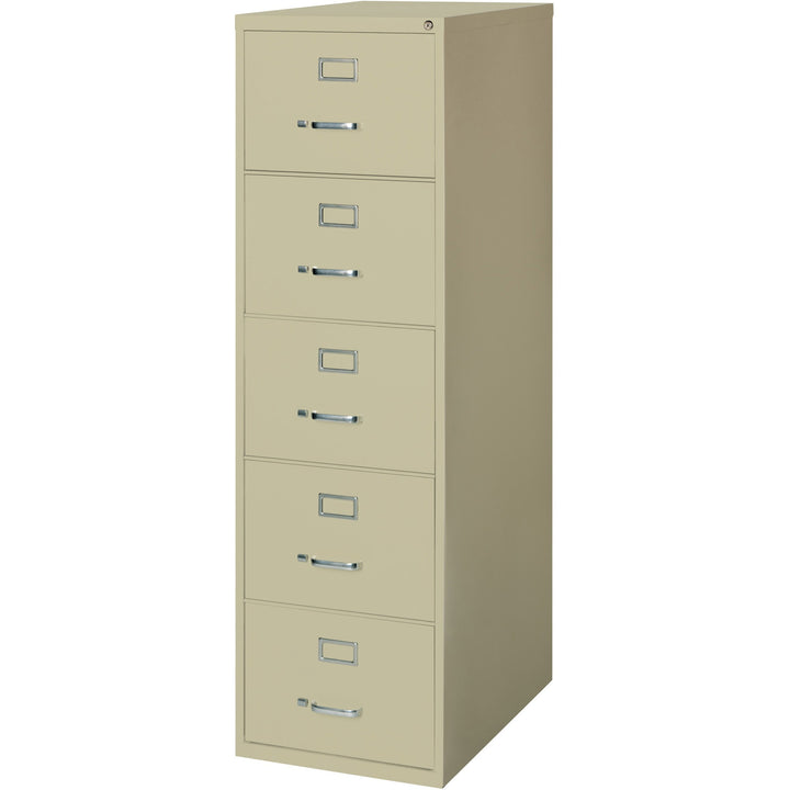Image of Lorell Vertical File, 5-Drawer, Lgl, 18"x26-1/2"x61-3/8", Putty