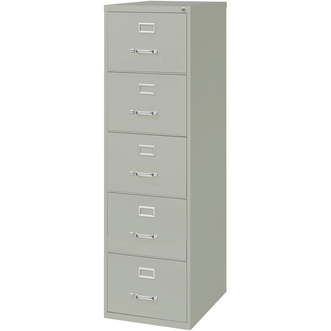 Image of Lorell Vertical File, 5-Drawer, Lgl, 18"x26-1/2"x61-3/8", Lt Gray