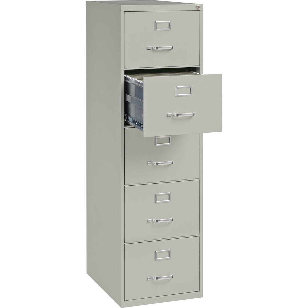 Image of Lorell Vertical File, 5-Drawer, Lgl, 18"x26-1/2"x61-3/8", Lt Gray