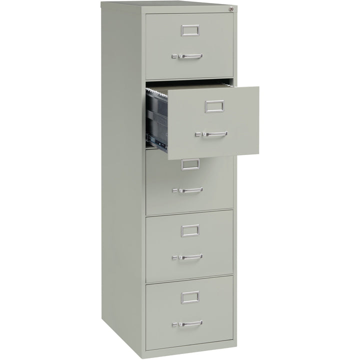 Image of Lorell Vertical File, 5-Drawer, Lgl, 18"x26-1/2"x61-3/8", Lt Gray