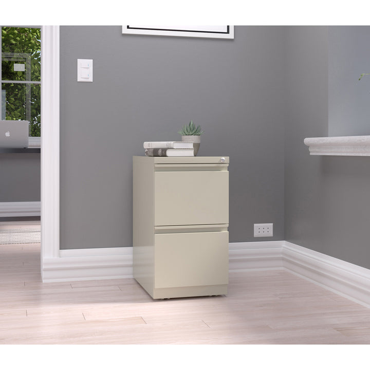 Image of Lorell Pedestal File, F/F, Mobile, 15"x19-7/8"x27-3/4", Putty