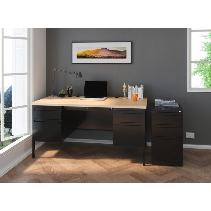 Image of Lorell 49527 23" Box/Box/File Mobile File Cabinet with Full-Width Pull