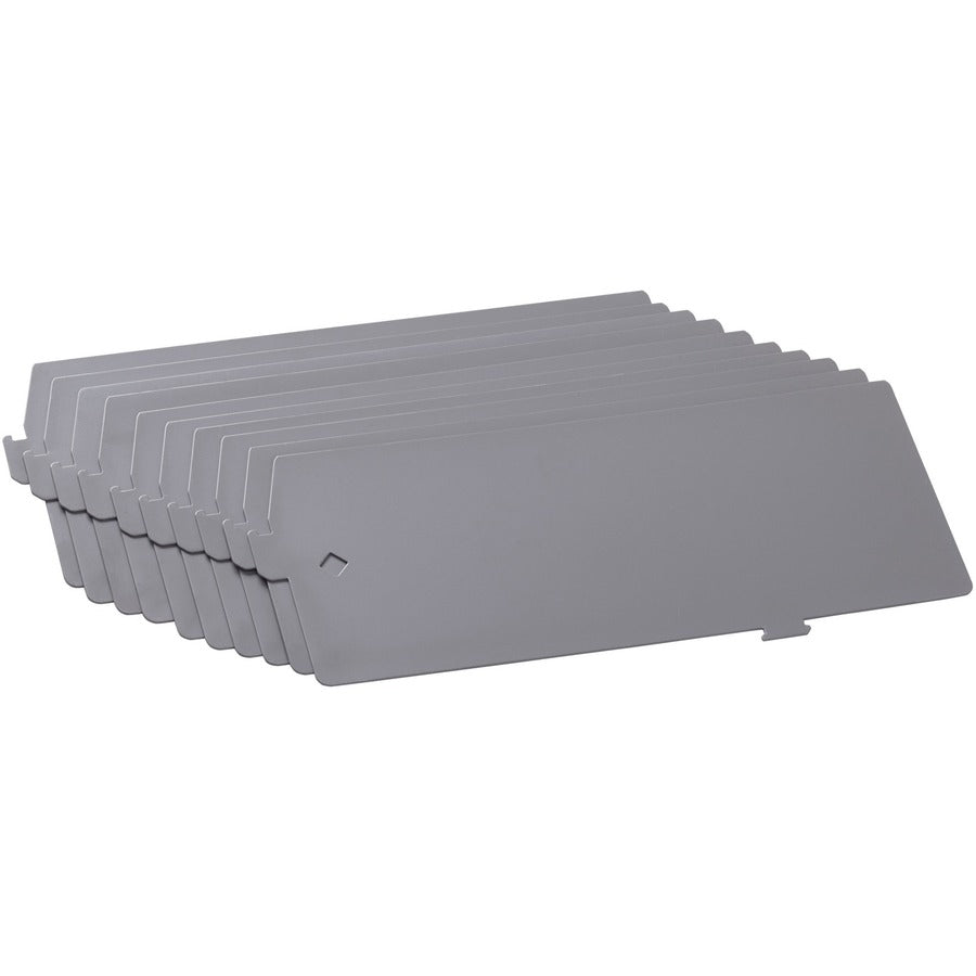 Image of Lorell Lateral Files Divider Kit, 12.38"x5", 10/BX, Platinum Gray