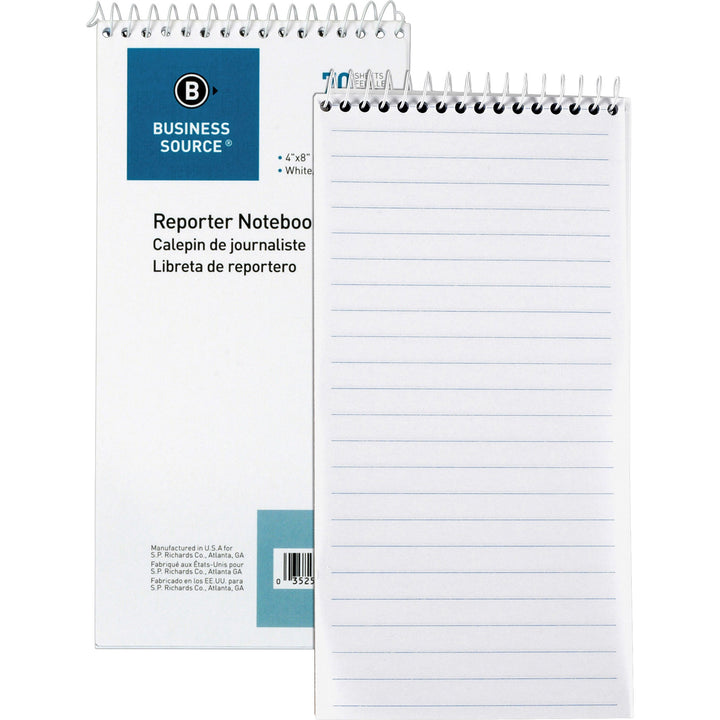 Image of Business Source Reporter's Pocket Notebook, Ruled, Spiral, 4"x8", 70 Shts,WE