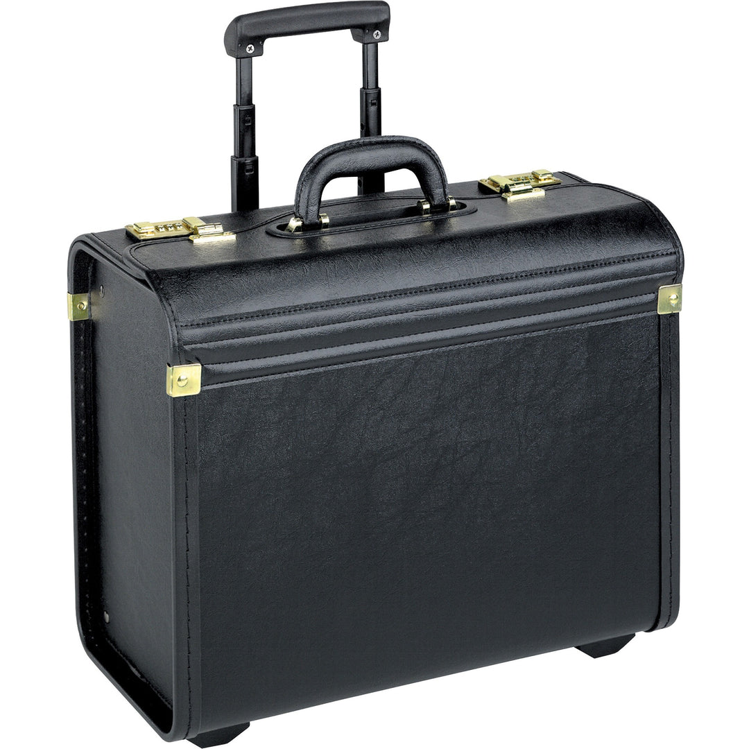 Image of Lorell 61613 Travel/Luggage Case (Roller) Travel Essential, Book, File Folder, Black, Vinyl Body, Handle, 14" H x 22" W x 8" Depth, 1 Each