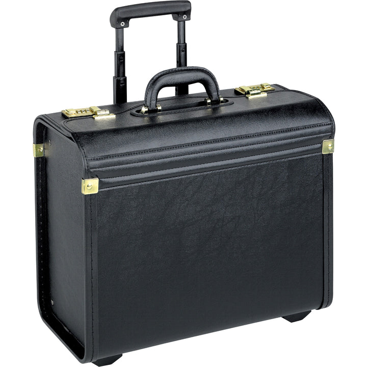 Image of Lorell 61613 Travel/Luggage Case (Roller) Travel Essential, Book, File Folder, Black, Vinyl Body, Handle, 14" H x 22" W x 8" Depth, 1 Each