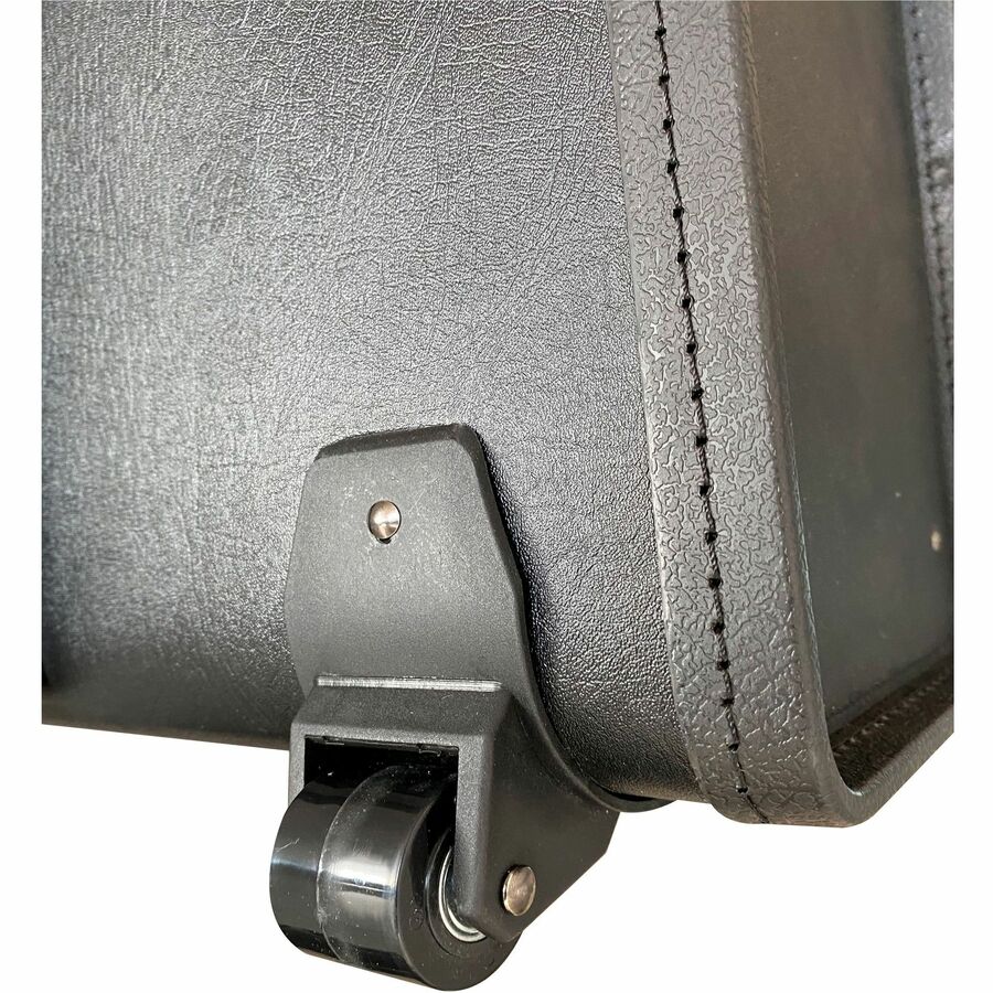 Image of Lorell 61613 Travel/Luggage Case (Roller) Travel Essential, Book, File Folder, Black, Vinyl Body, Handle, 14" H x 22" W x 8" Depth, 1 Each