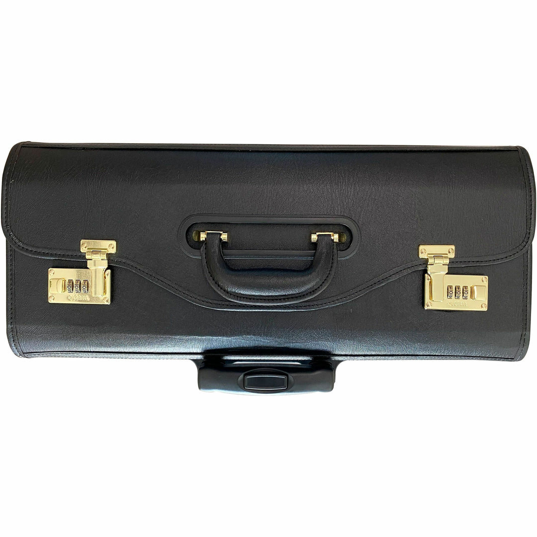 Image of Lorell 61613 Travel/Luggage Case (Roller) Travel Essential, Book, File Folder, Black, Vinyl Body, Handle, 14" H x 22" W x 8" Depth, 1 Each