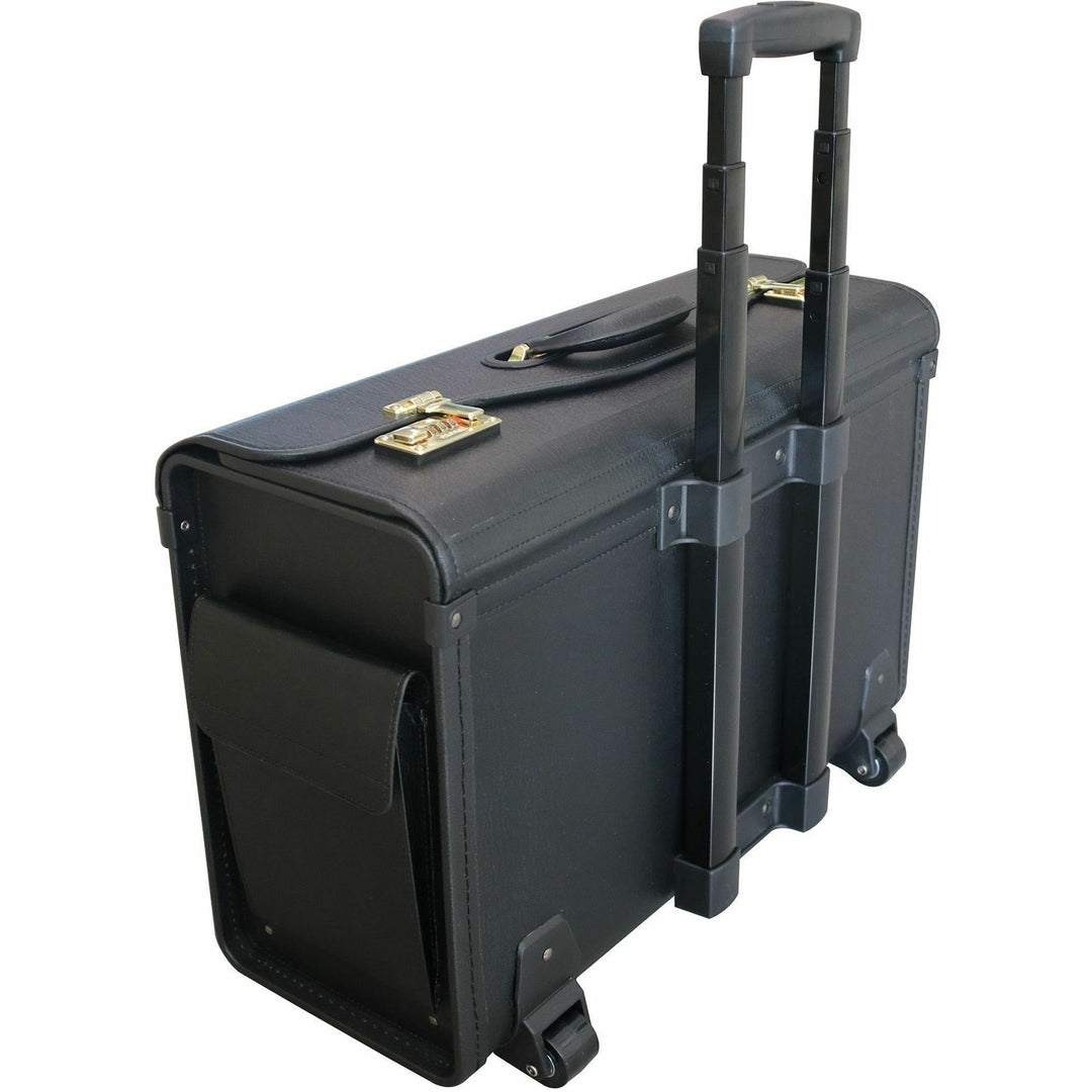 Image of Lorell 61613 Travel/Luggage Case (Roller) Travel Essential, Book, File Folder, Black, Vinyl Body, Handle, 14" H x 22" W x 8" Depth, 1 Each