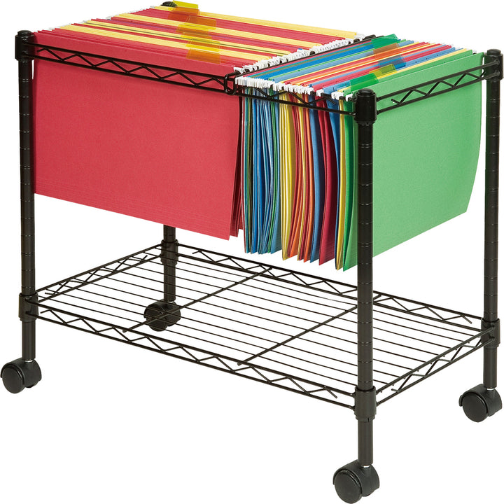 Image of Lorell Mobile Filing Cart, Ltr/Lgl, 12-7/8"x25-3/4"x20-1/2", Black