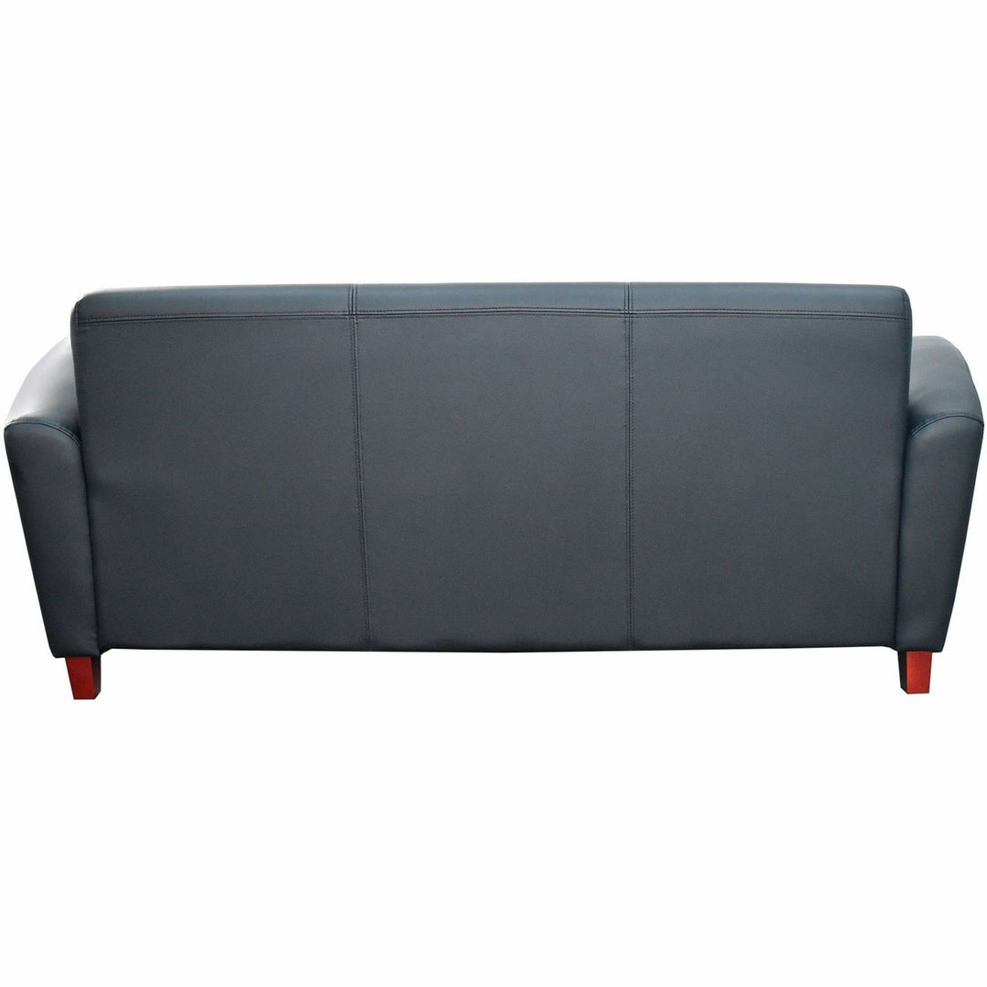 Image of Lorell Reception Sofa, 75"x34-1/2"x31-1/4", Black Leather