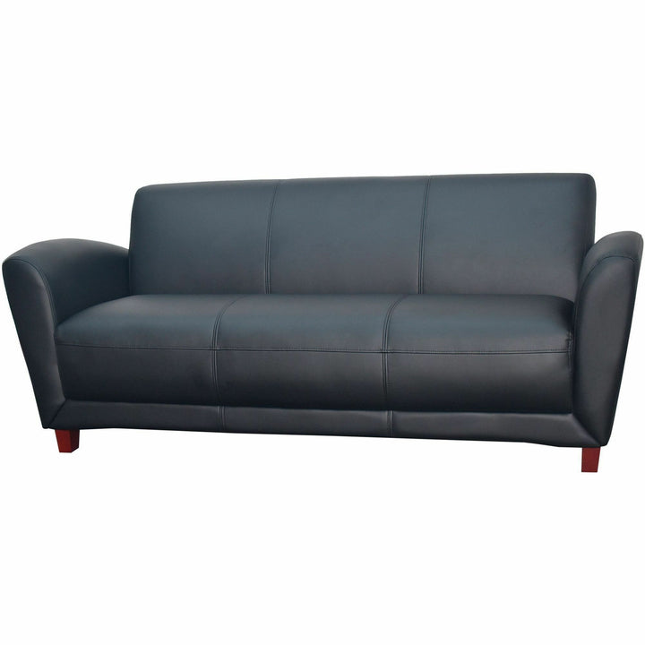 Image of Lorell Reception Sofa, 75"x34-1/2"x31-1/4", Black Leather