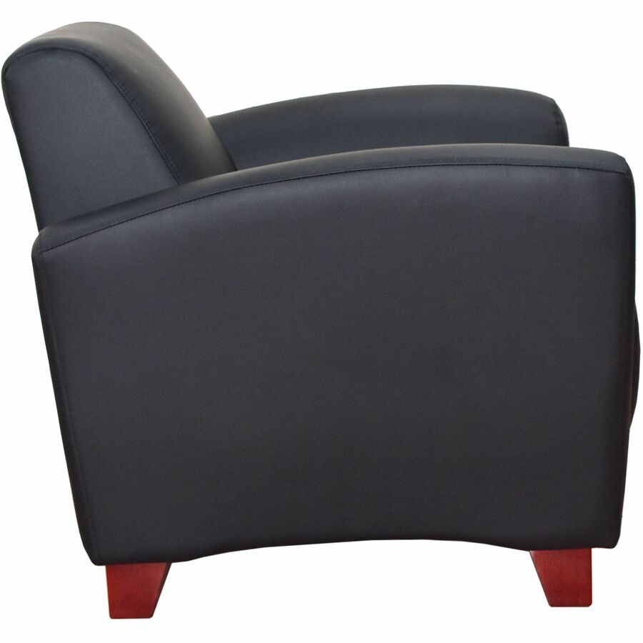 Image of Lorell Reception Chair, Bonded, 36"x34-1/2"x31-1/4", Black Leather